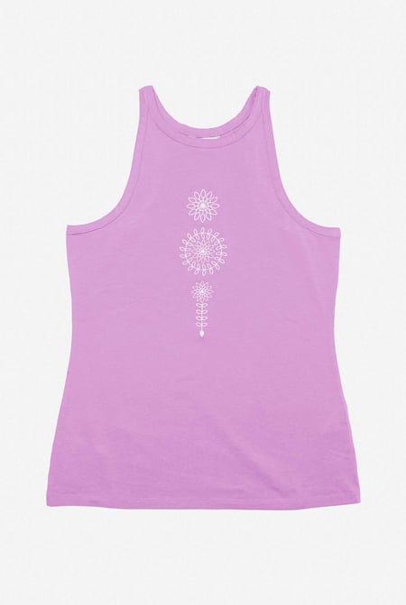Pink Motif Embroidered Tank Top