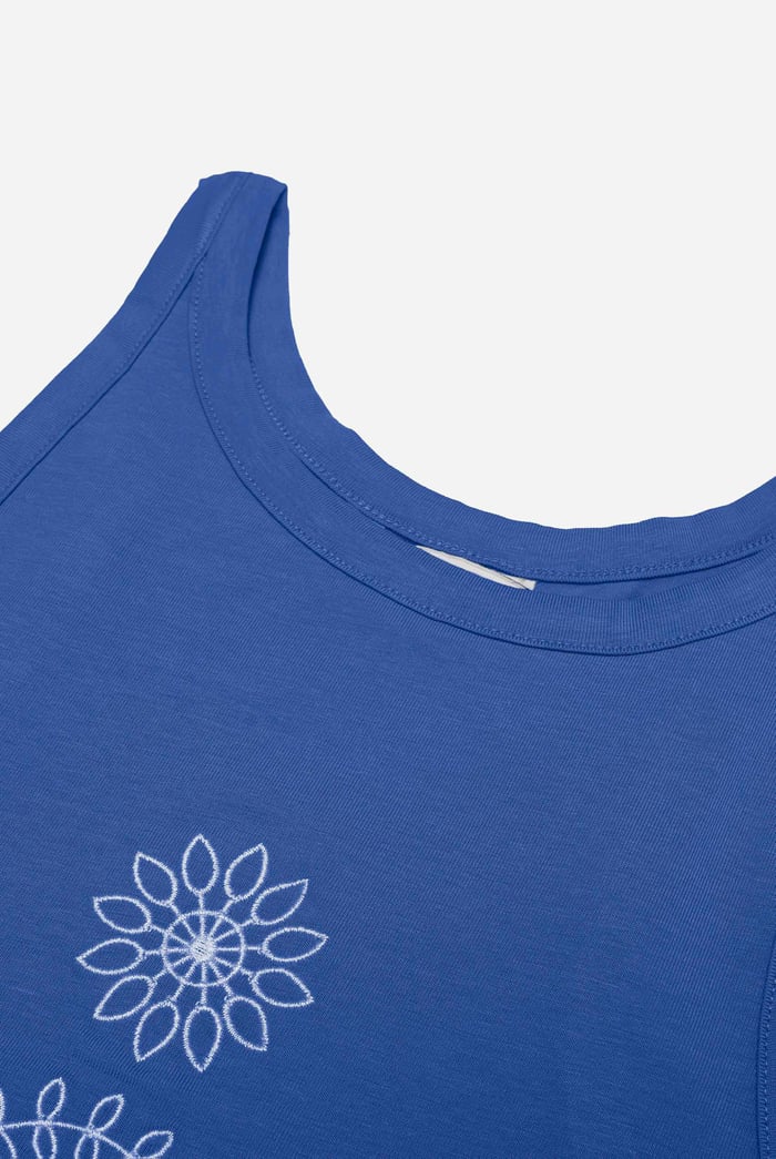 Motif Embroidered Tank Top