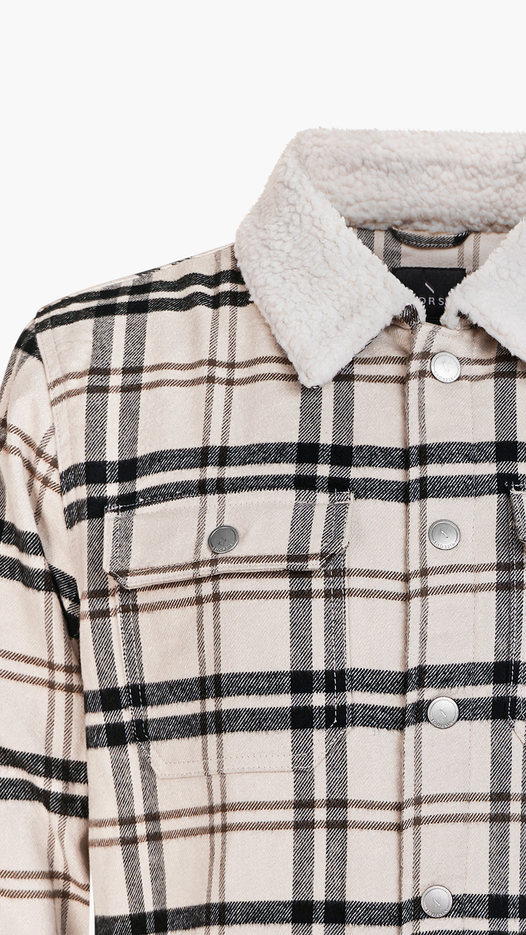 Tartan Check Borg Lined Cotton Shacket