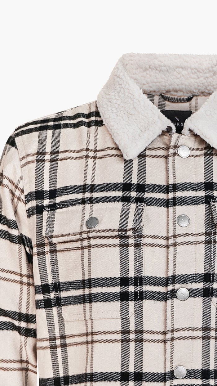 Tartan Check Borg Lined Cotton Shacket