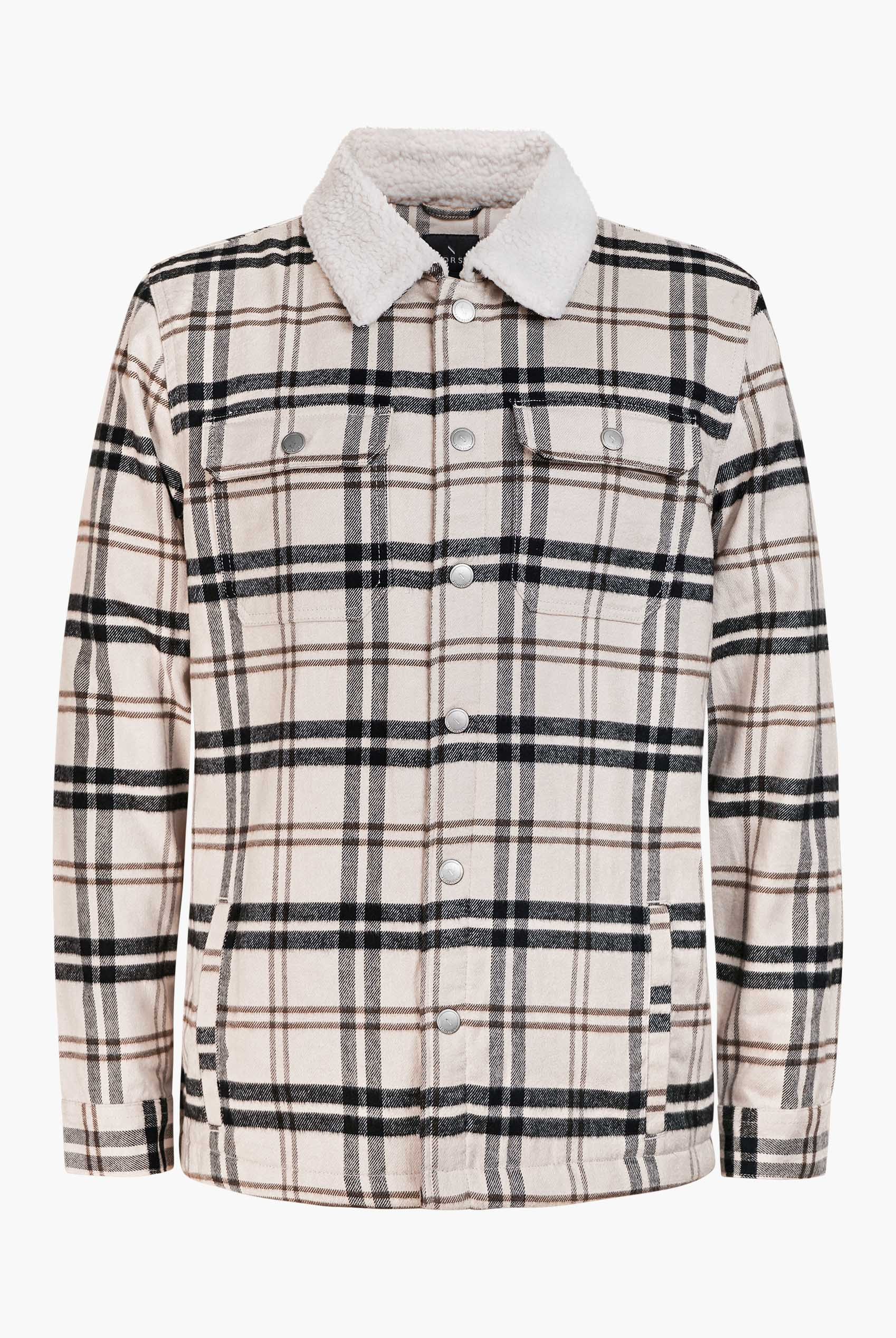 Tartan Check Borg Lined Cotton Shacket