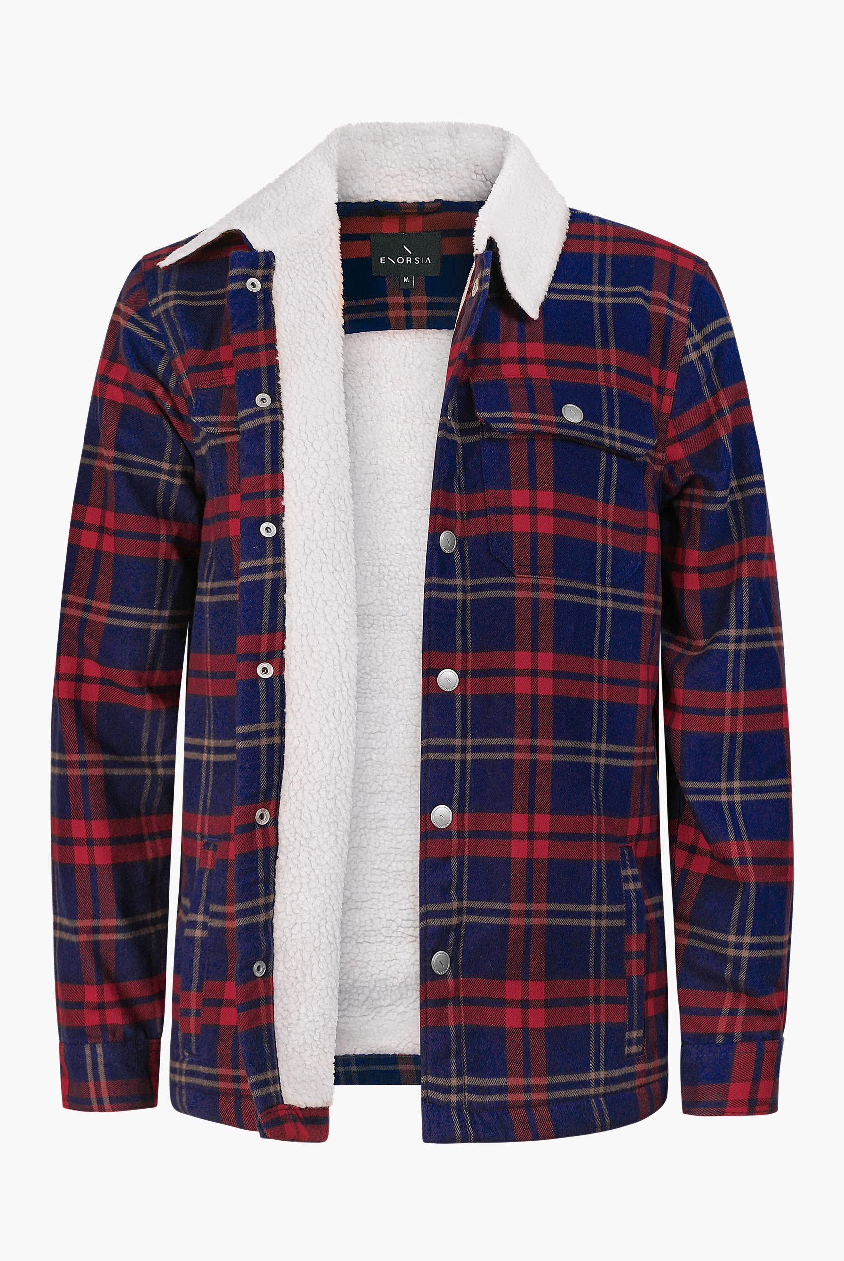 Tartan Check Borg Lined Cotton Shacket