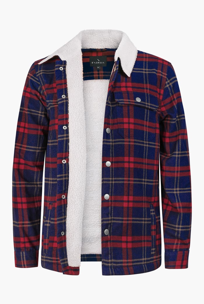 Tartan Check Borg Lined Cotton Shacket
