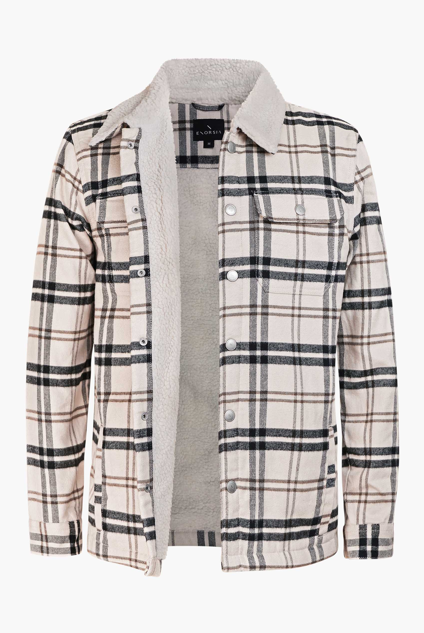 Tartan Check Borg Lined Cotton Shacket
