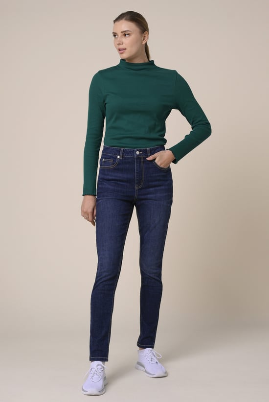 Womens Dark Blue Skinny Jeans