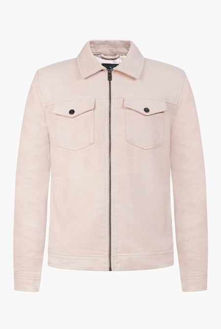 Cream Ecru Cream Viscose Blend Lined Jacket