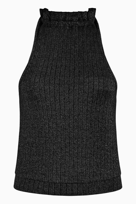 Black Halter Neck Bow Details Crop Top