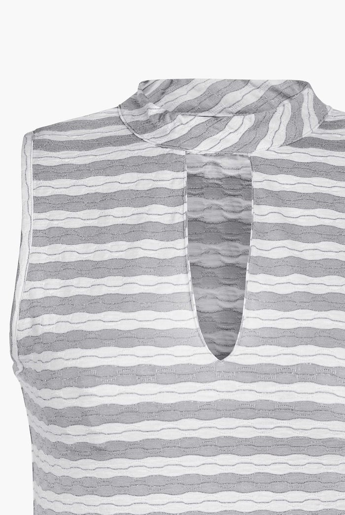 High Neck V-Cut Crop Top