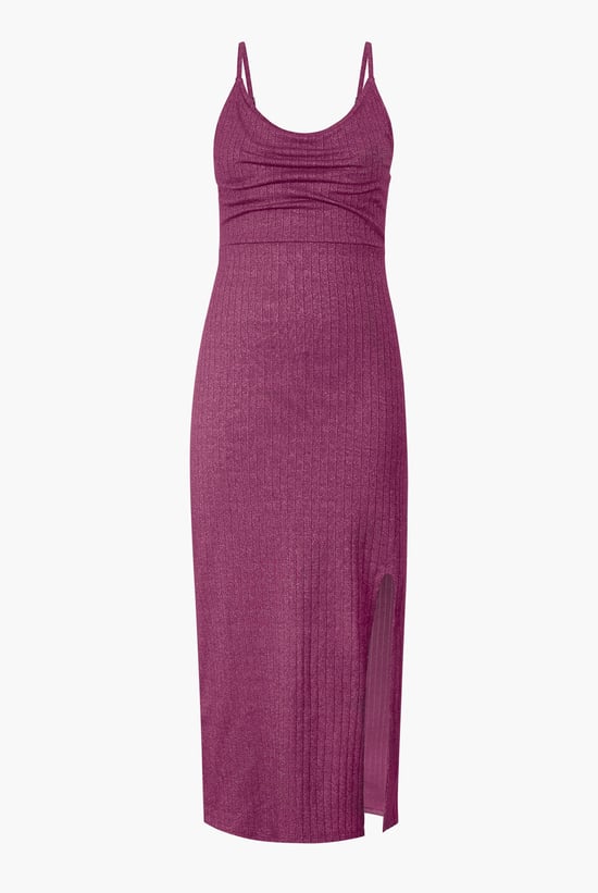 Stretch Jersey Metallic Midi Cami Dress
