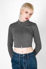 Design Jersey Long Sleeve Crop Zip Top
