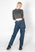 Design Jersey Long Sleeve Crop Zip Top
