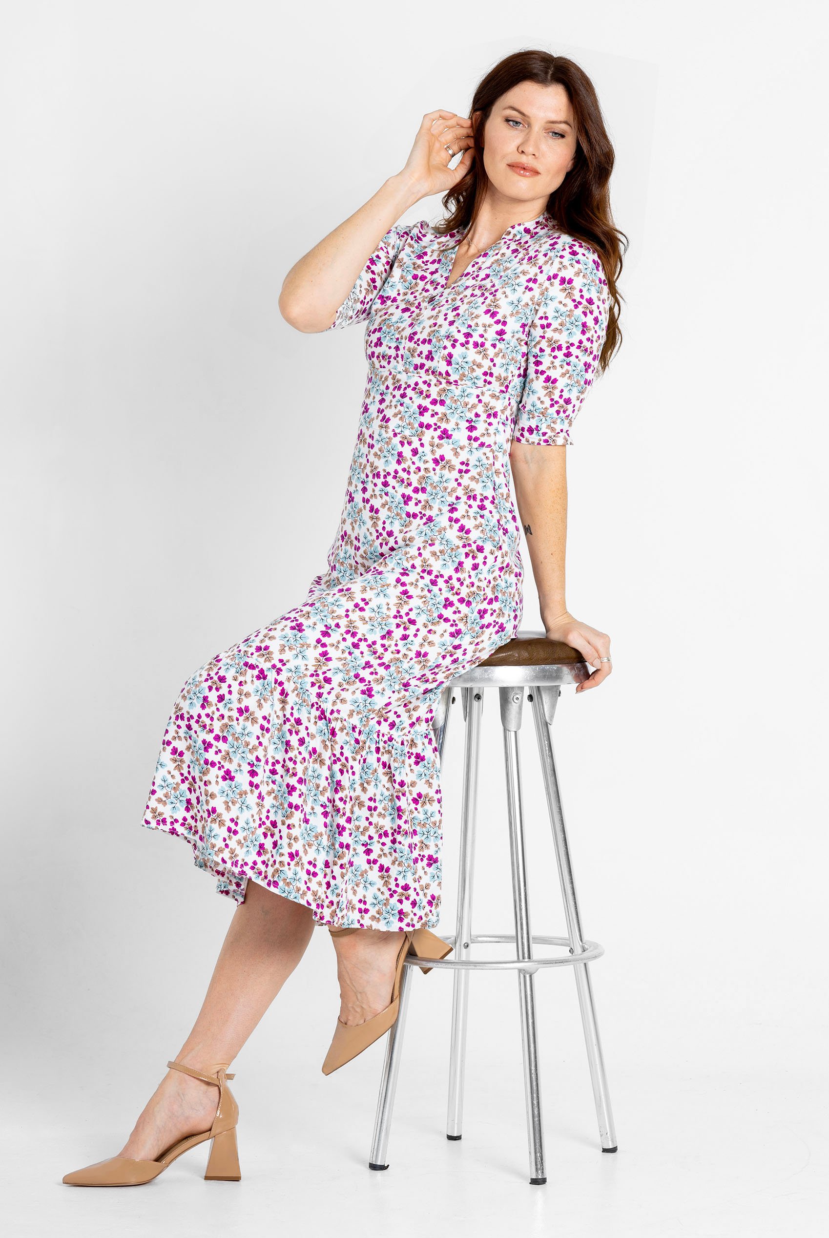 Floral Printed A-Line Maxi Dress