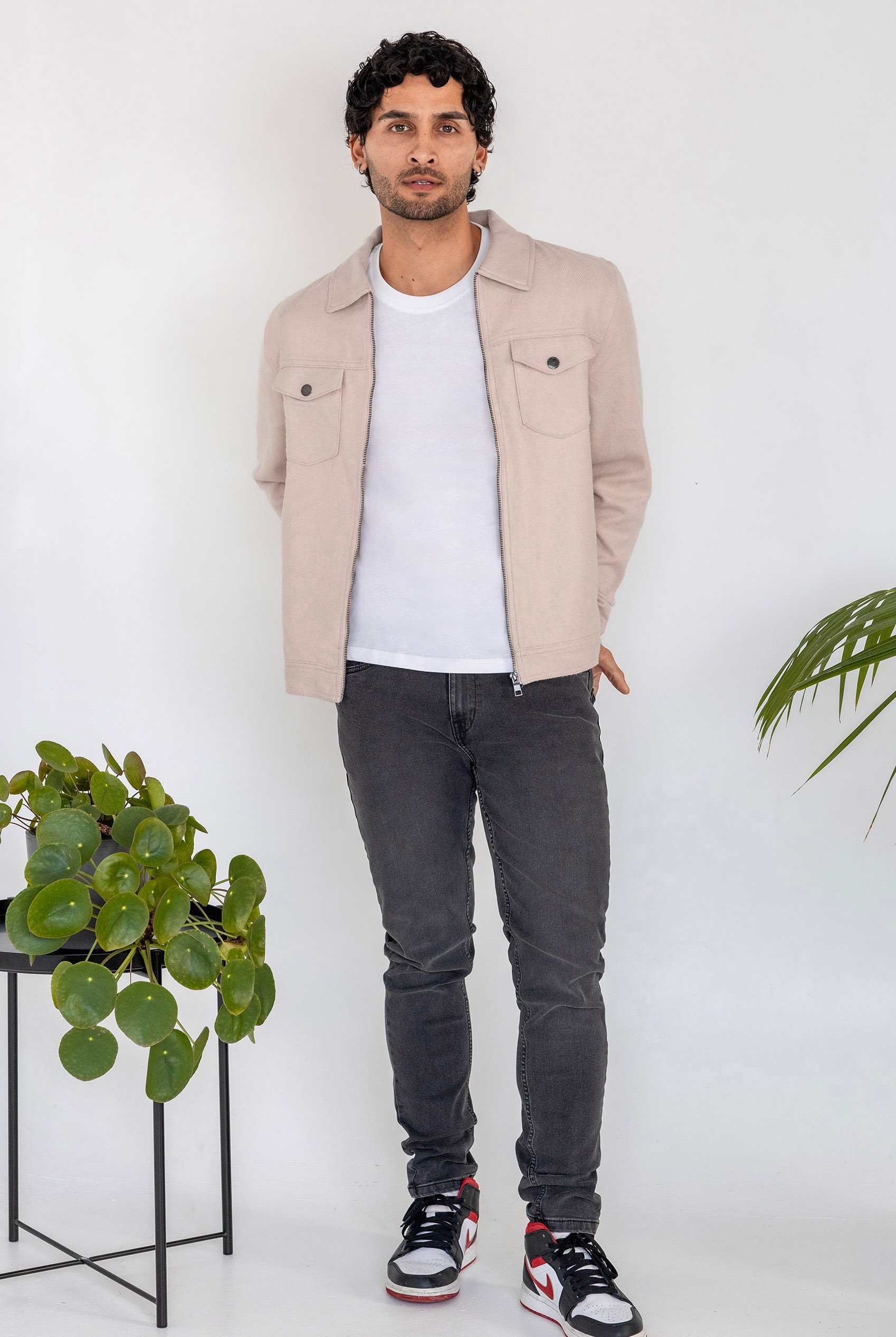 Ecru Cream Viscose Blend Lined Jacket