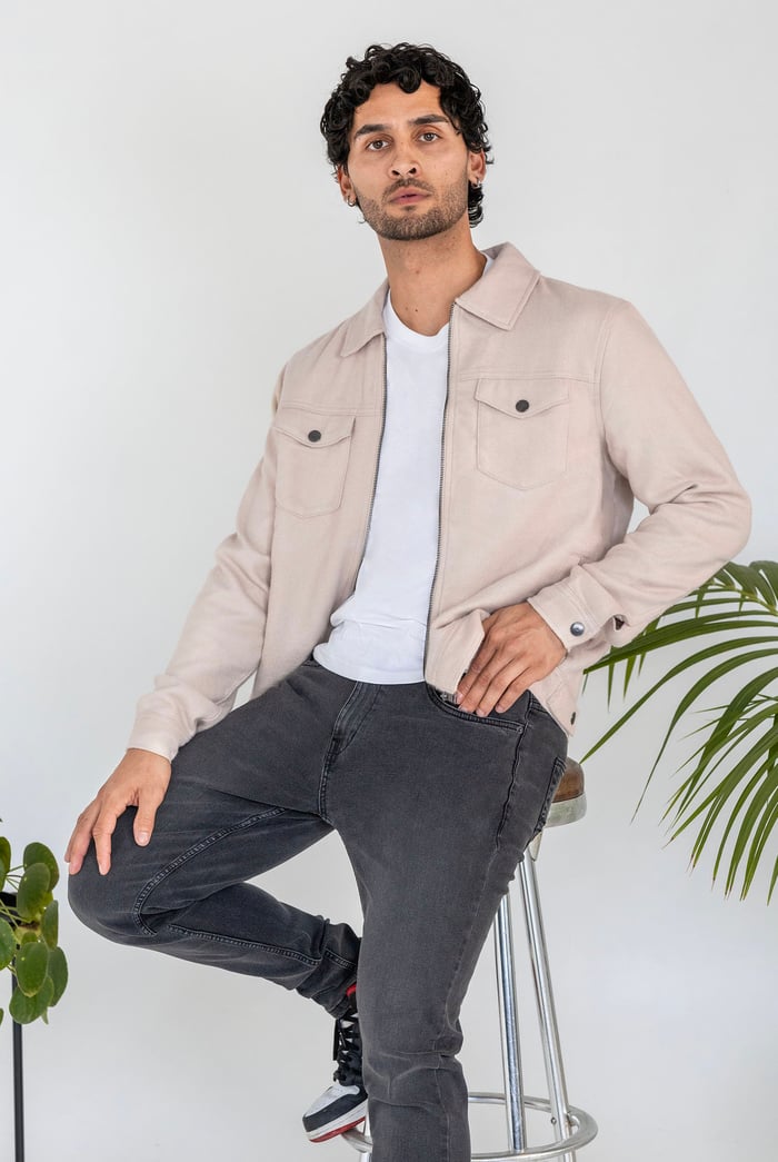 Ecru Cream Viscose Blend Lined Jacket