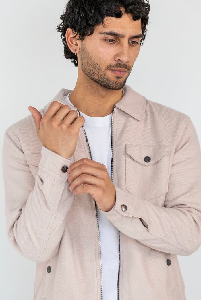 Ecru Cream Viscose Blend Lined Jacket
