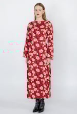 Floral Elegance Maxi Dress With Removable Sleeve