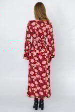 Floral Elegance Maxi Dress With Removable Sleeve