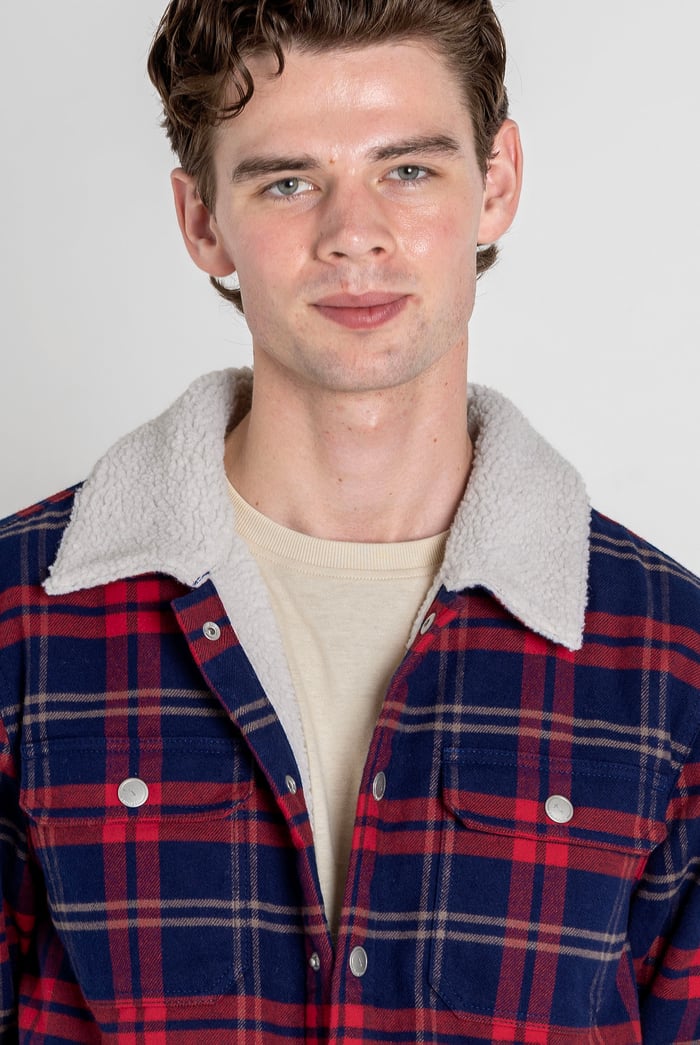 Tartan Check Borg Lined Cotton Shacket