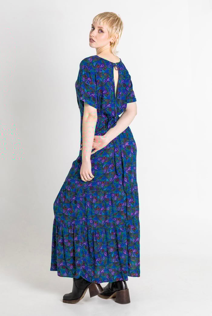 Crepe Viscose Paisley Printed Maxi Dress