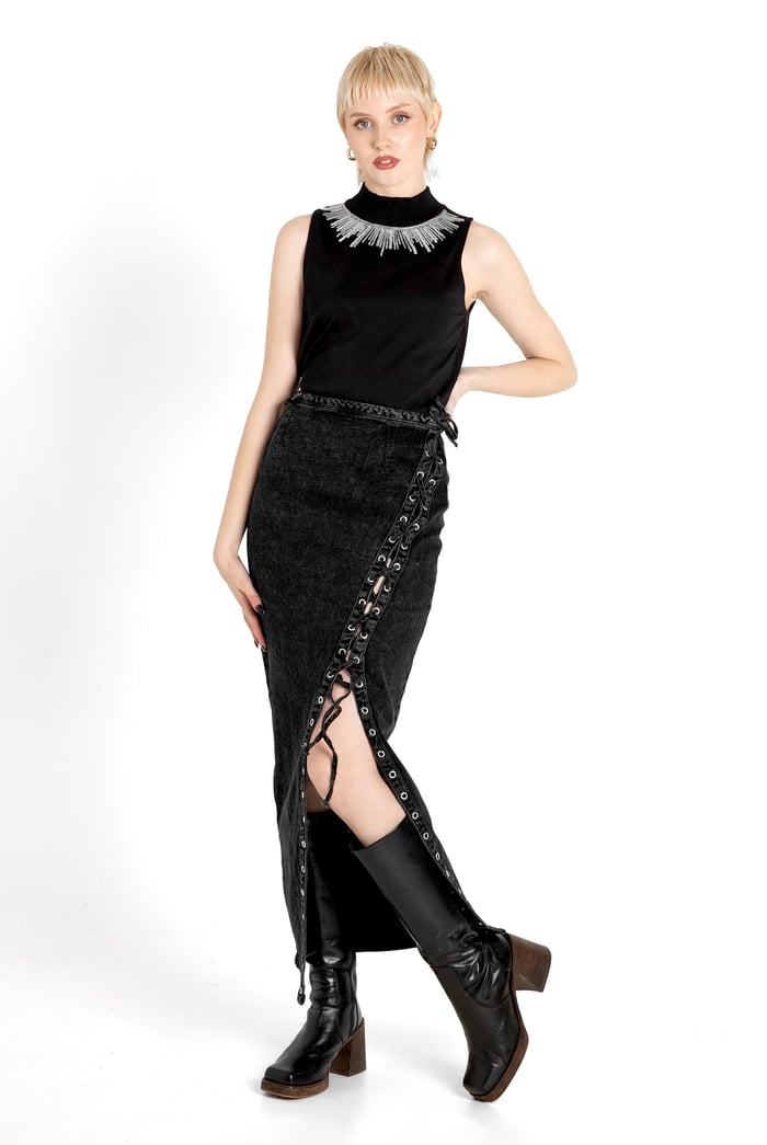 Silver Sequin High Neck Sleeveless Top