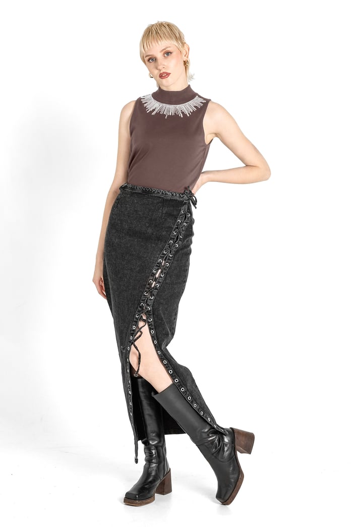 Silver Sequin High Neck Sleeveless Top