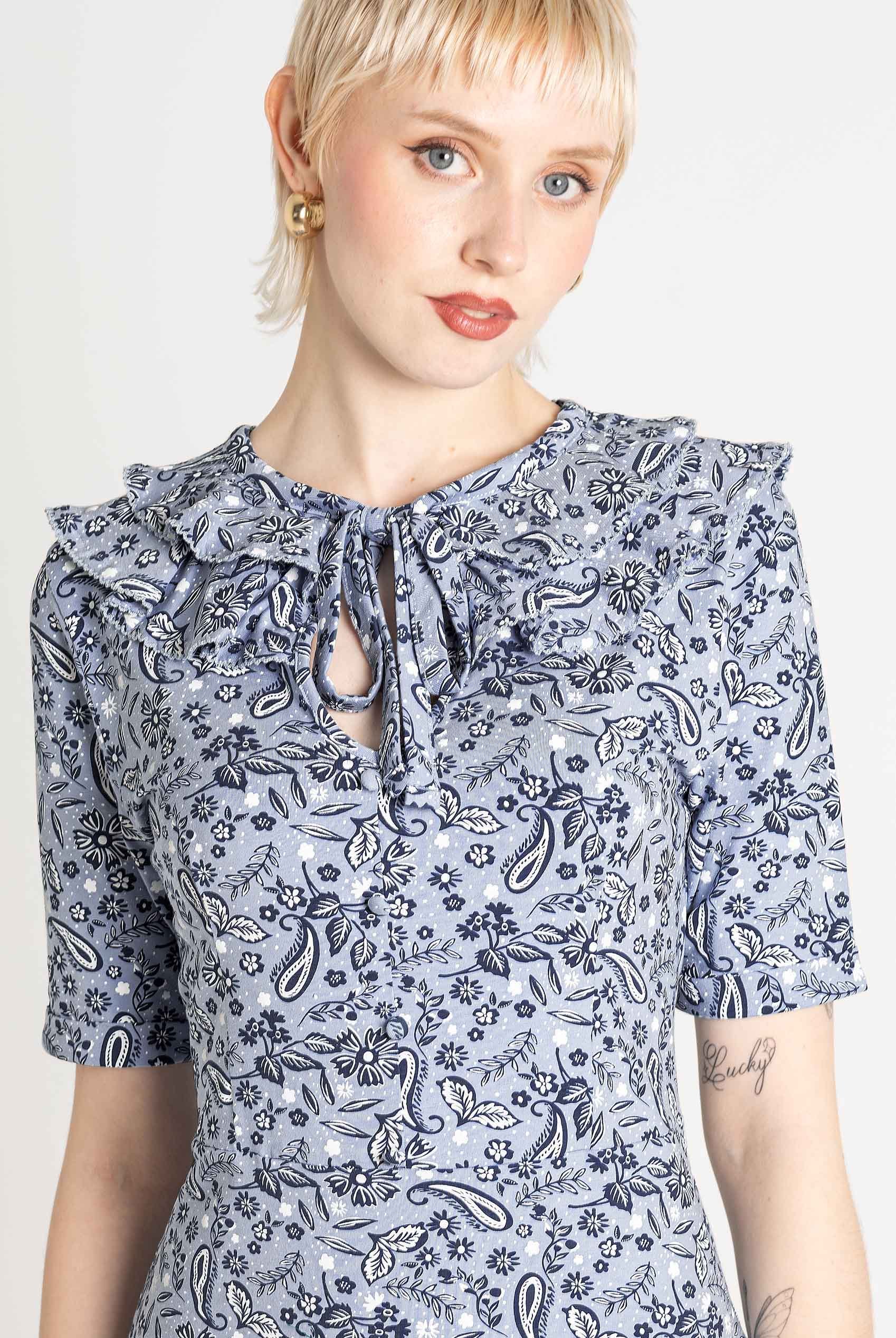 Double Layer Ruffles And Tie Fastening Midi Dress