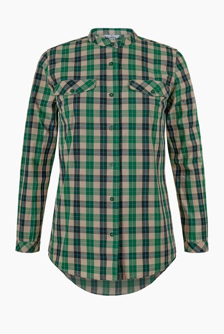 Womens Green Regular Fit Paper-Touch Poplin Shirt