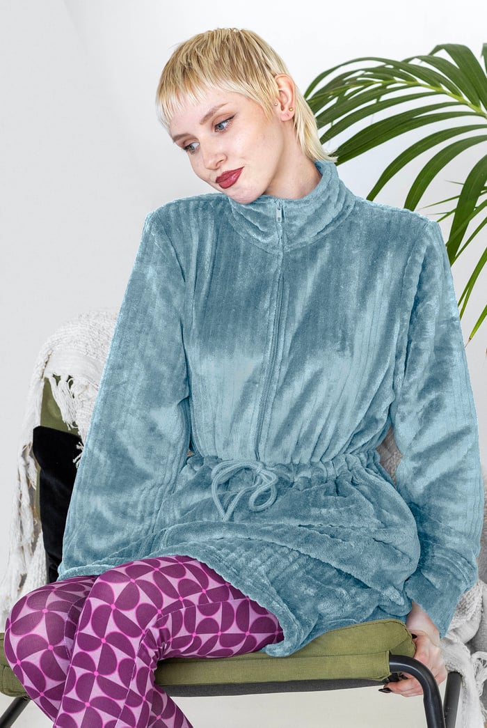 Supersoft Coral Fleece Zip Through Dressing Gown