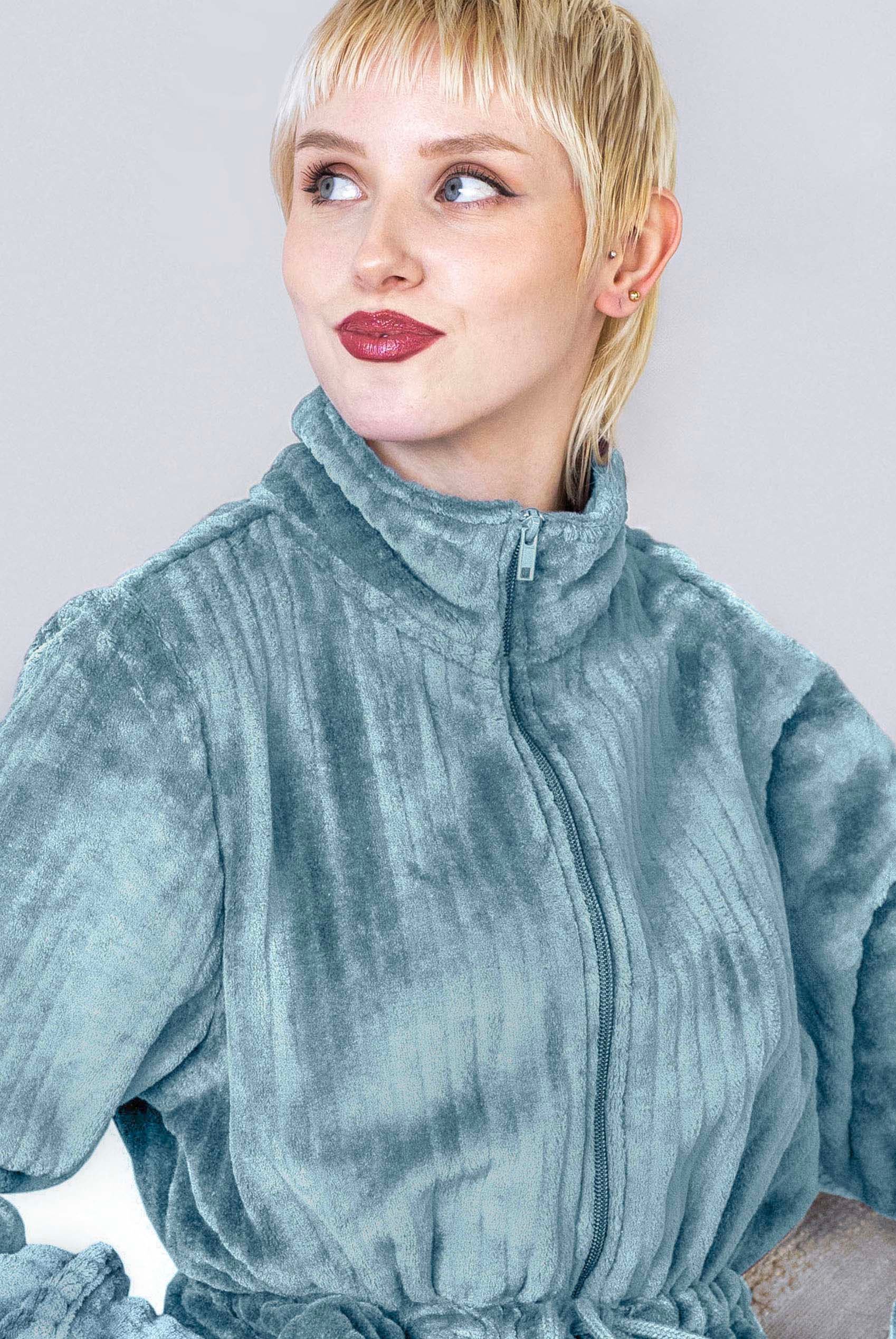 Supersoft Coral Fleece Zip Through Dressing Gown
