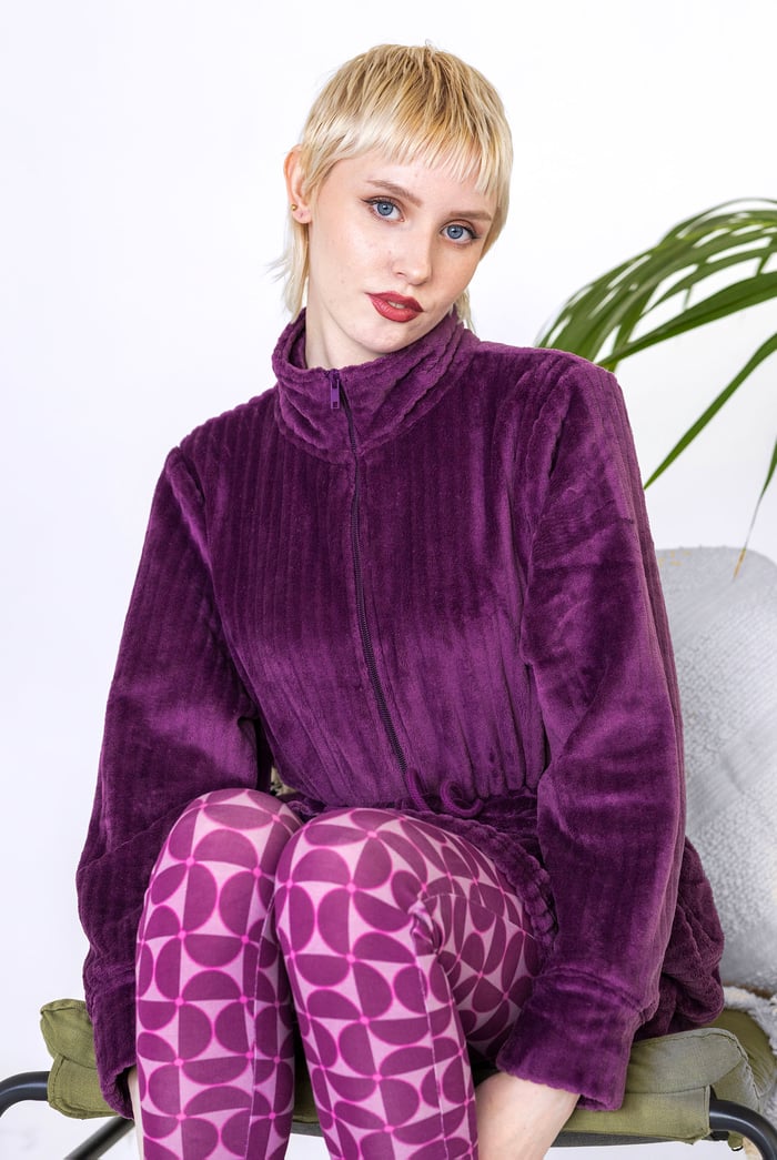 Supersoft Coral Fleece Zip Through Dressing Gown