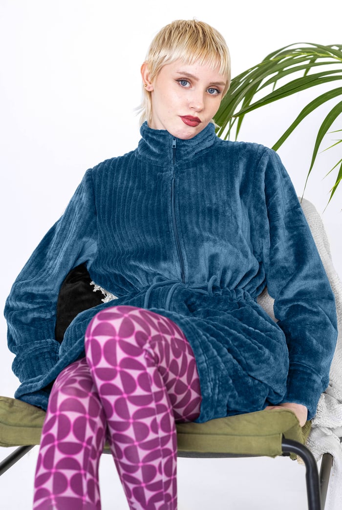 Supersoft Coral Fleece Zip Through Dressing Gown