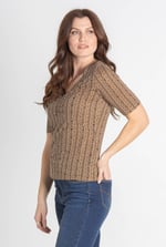Short Sleeve Shimmer Printed Viscose Top