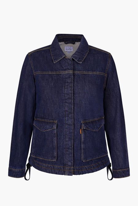 Blue Denim Trucker Jacket With Borg Lining