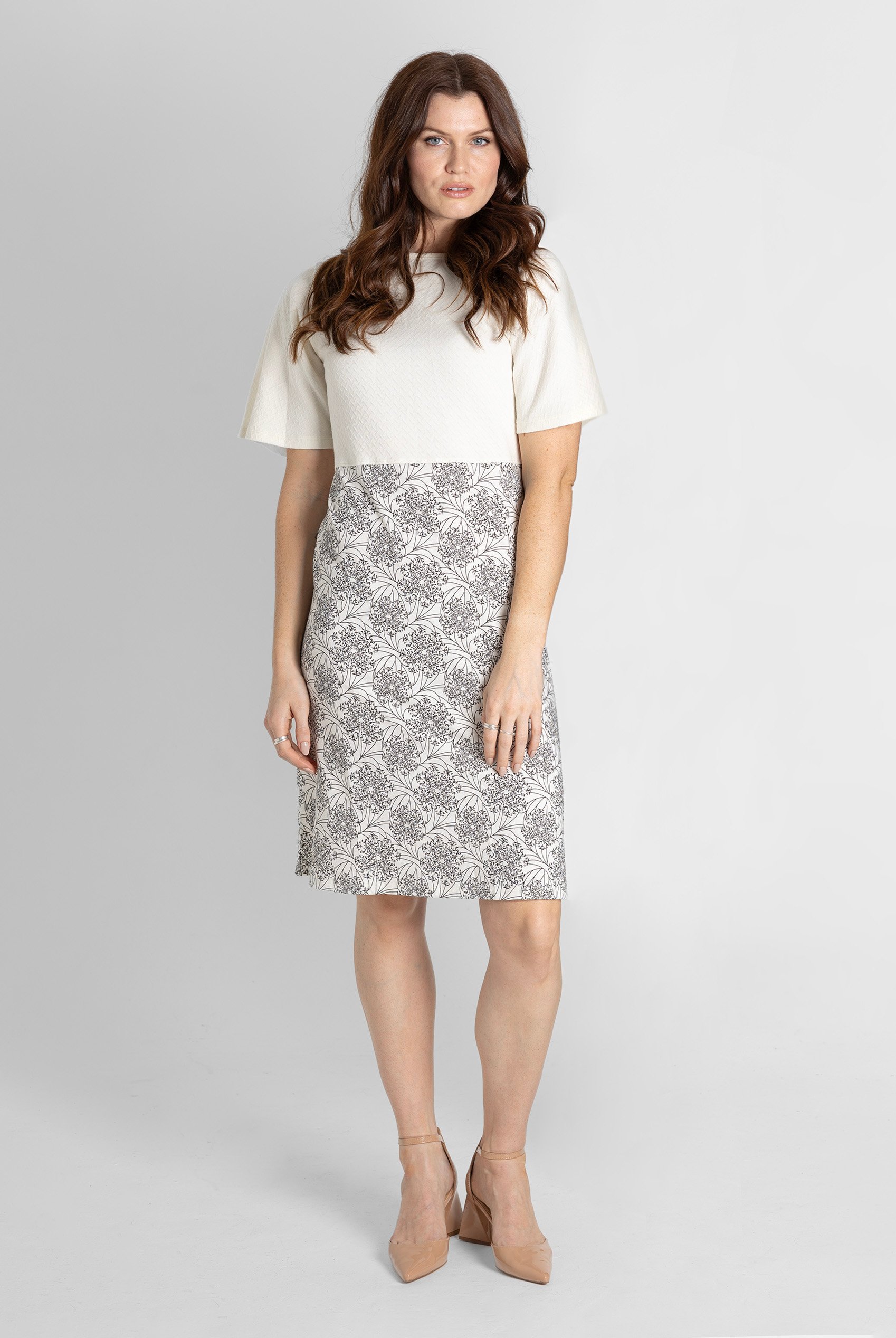 Printed Skirt Detail Design Jersey Dress