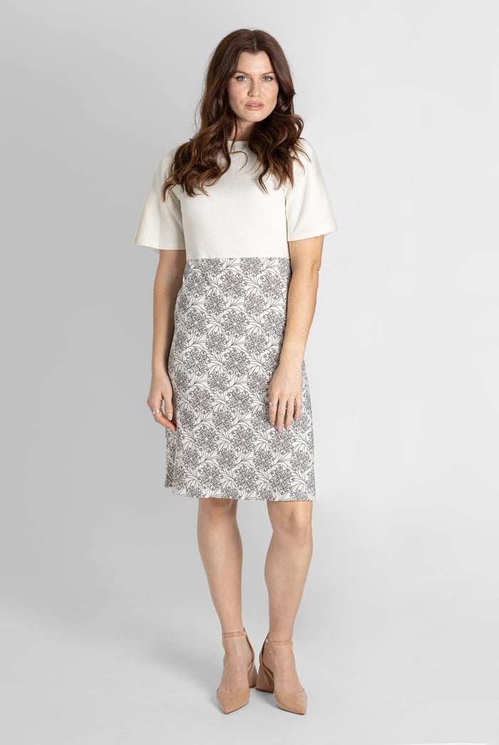 Printed Skirt Detail Design Jersey Dress