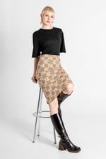 Printed Skirt Detail Design Jersey Dress