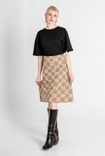 Printed Skirt Detail Design Jersey Dress