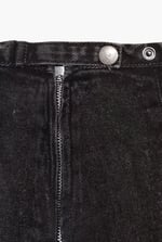 Black Denim Skirt With Asymmetric Lace Up Details