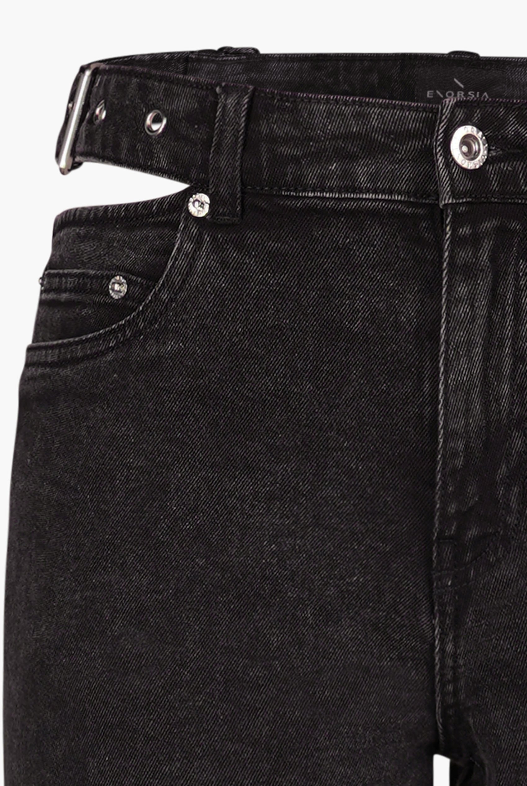Wide-Leg Comfort Jeans With Waist Cut-Outs