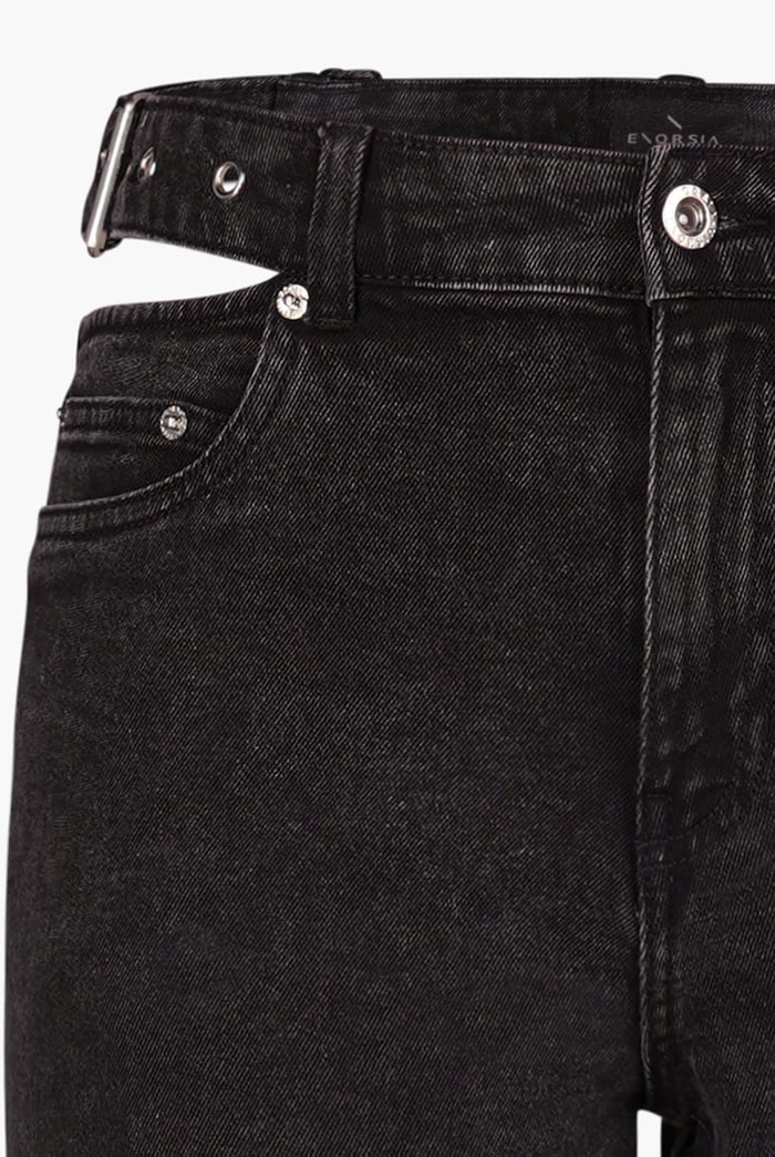 Wide-Leg Comfort Jeans With Waist Cut-Outs