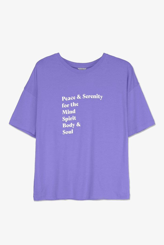 Slogan Print Boxy Relaxed Fit T-Shirt