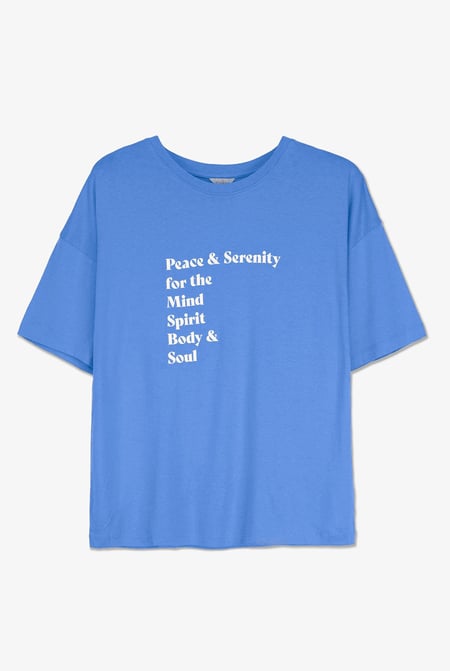 Slogan Print Boxy Relaxed Fit T-Shirt