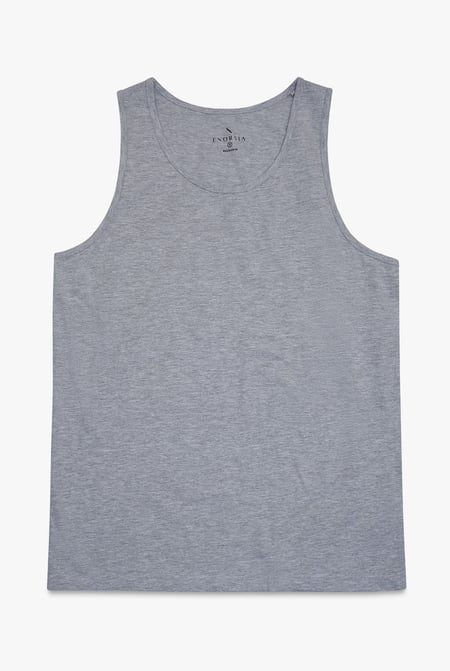 Mens Grey Essential Cotton Vest
