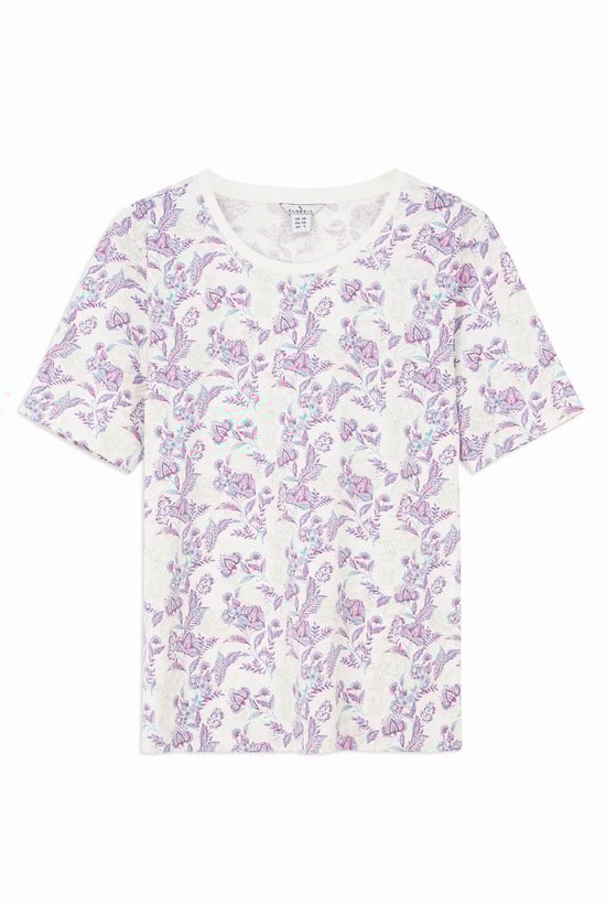 Crayon Leaf Printed T-Shirt