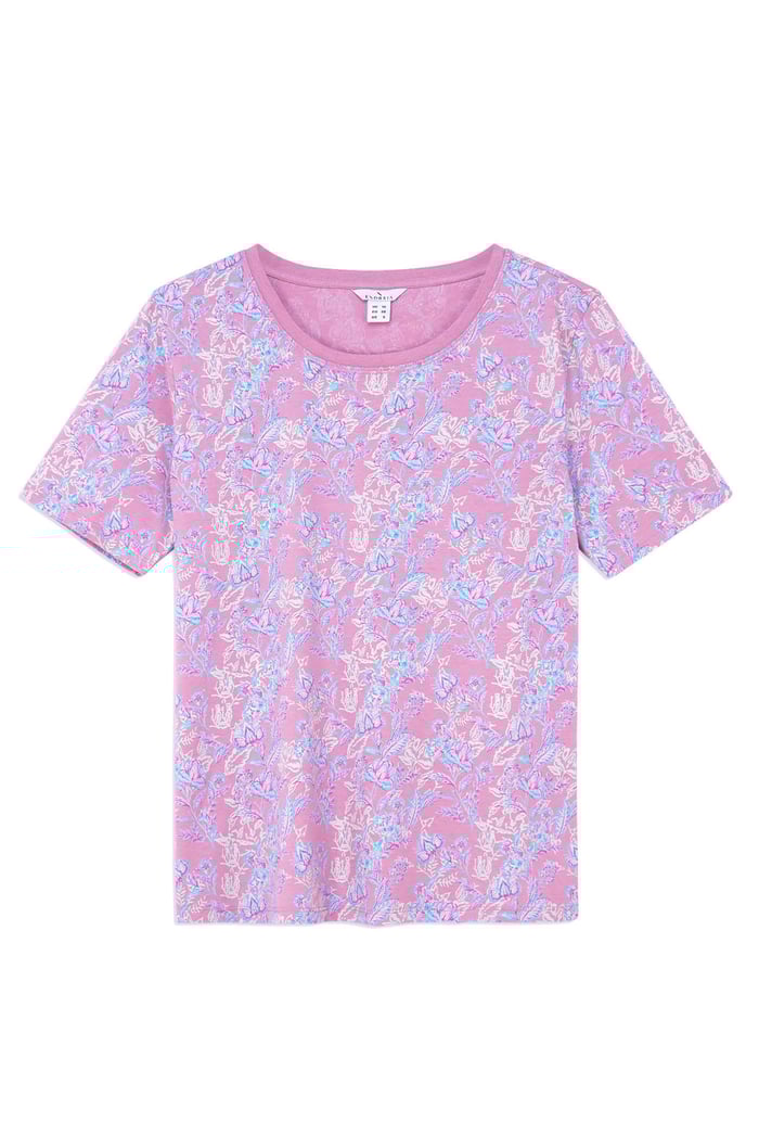 Crayon Leaf Printed T-Shirt