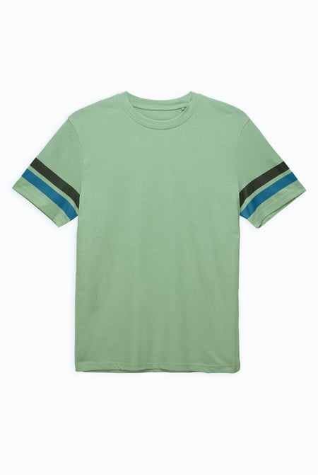 Cream Printed Sleeve T-Shirt