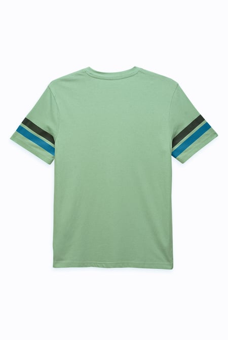 Green Printed Sleeve T-Shirt