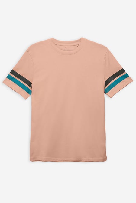 Cream Printed Sleeve T-Shirt