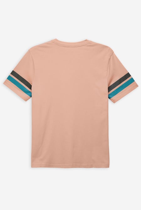 Cream Printed Sleeve T-Shirt