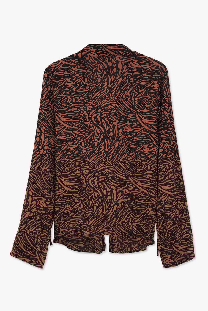 Tie Open Front Viscose Blouse